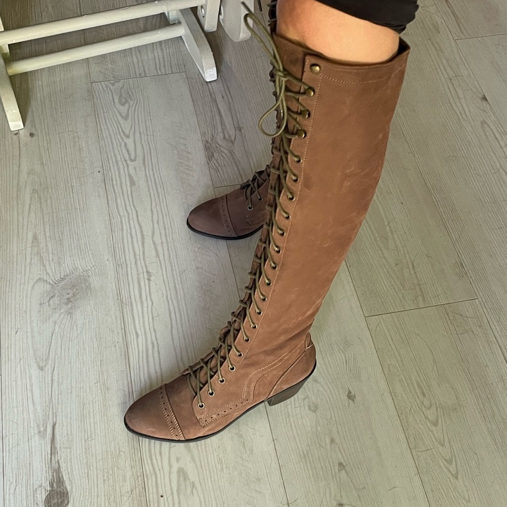 FREE PEOPLE JOE LACE UP BOOT Brown size 10 - Picture 3 of 8